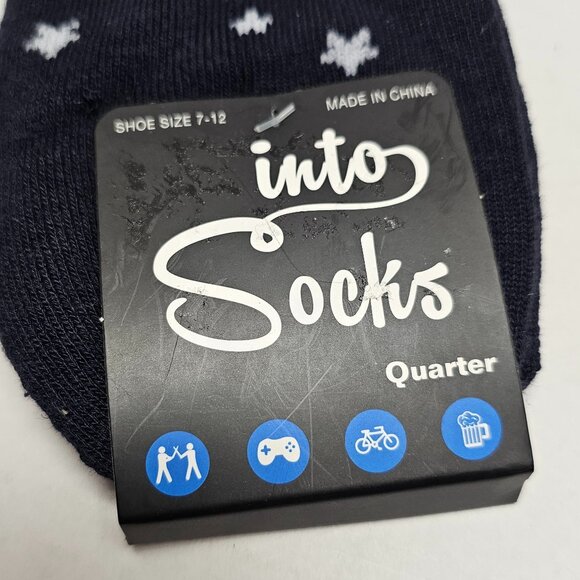 New Into Socks USA Flag Stars Stripes Quarter Rise Shoes 7 -12 Unisex Navy Blue - Picture 3 of 9